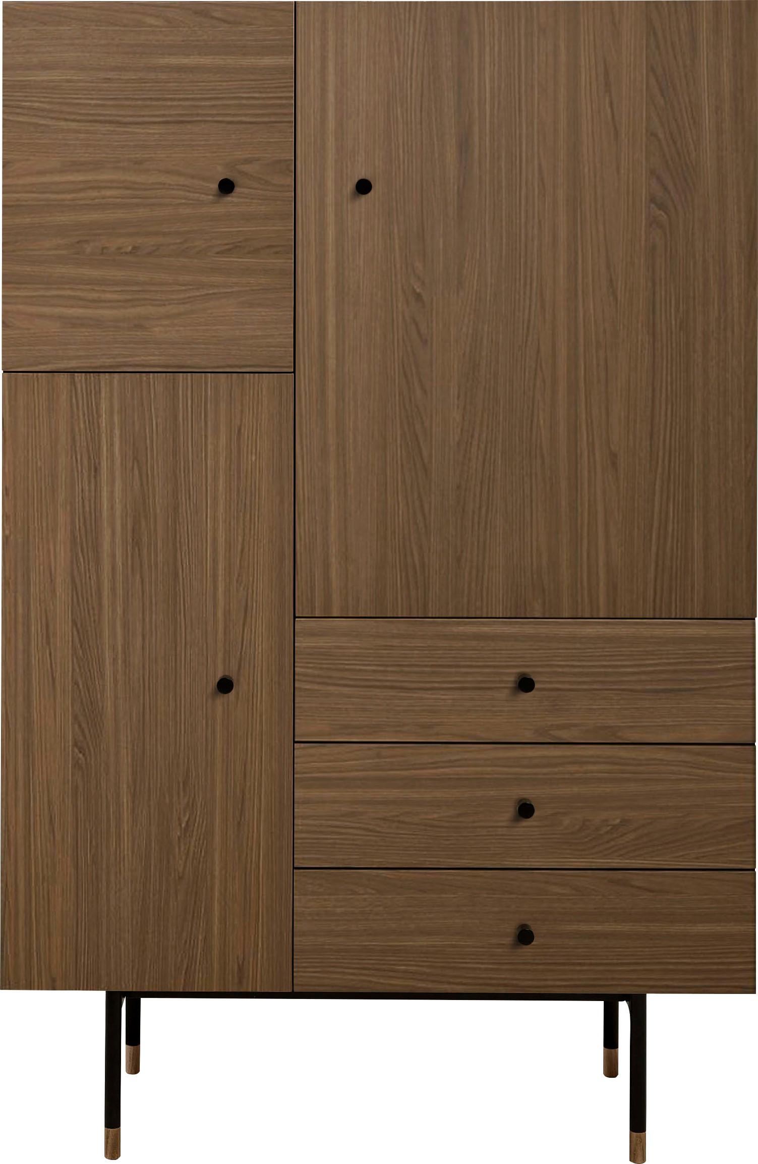 Woodman Highboard »Daniel«, Stauraumschrank mit Holzfurnier aus Walnussbaum, Breite 90 cm von Woodman