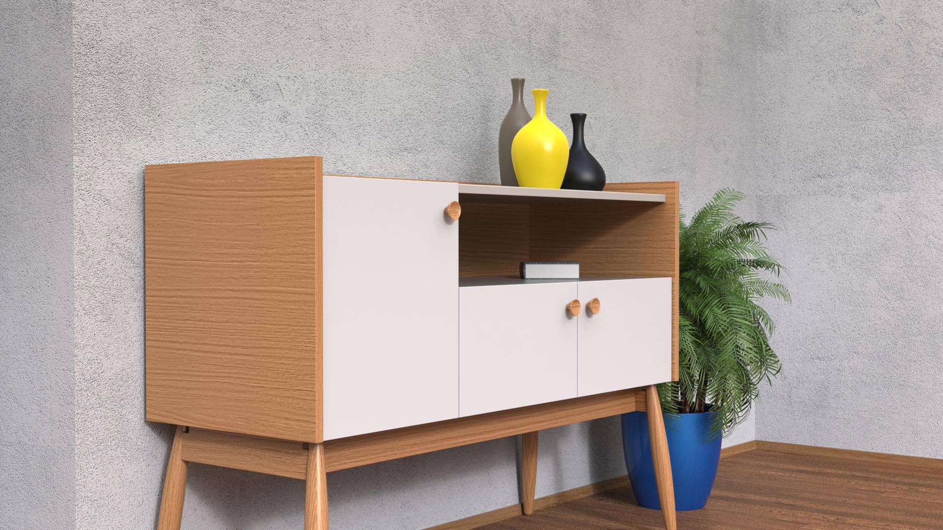 Woodman Sideboard, Breite 115 cm, im angesagten skandinavischen Look von Woodman