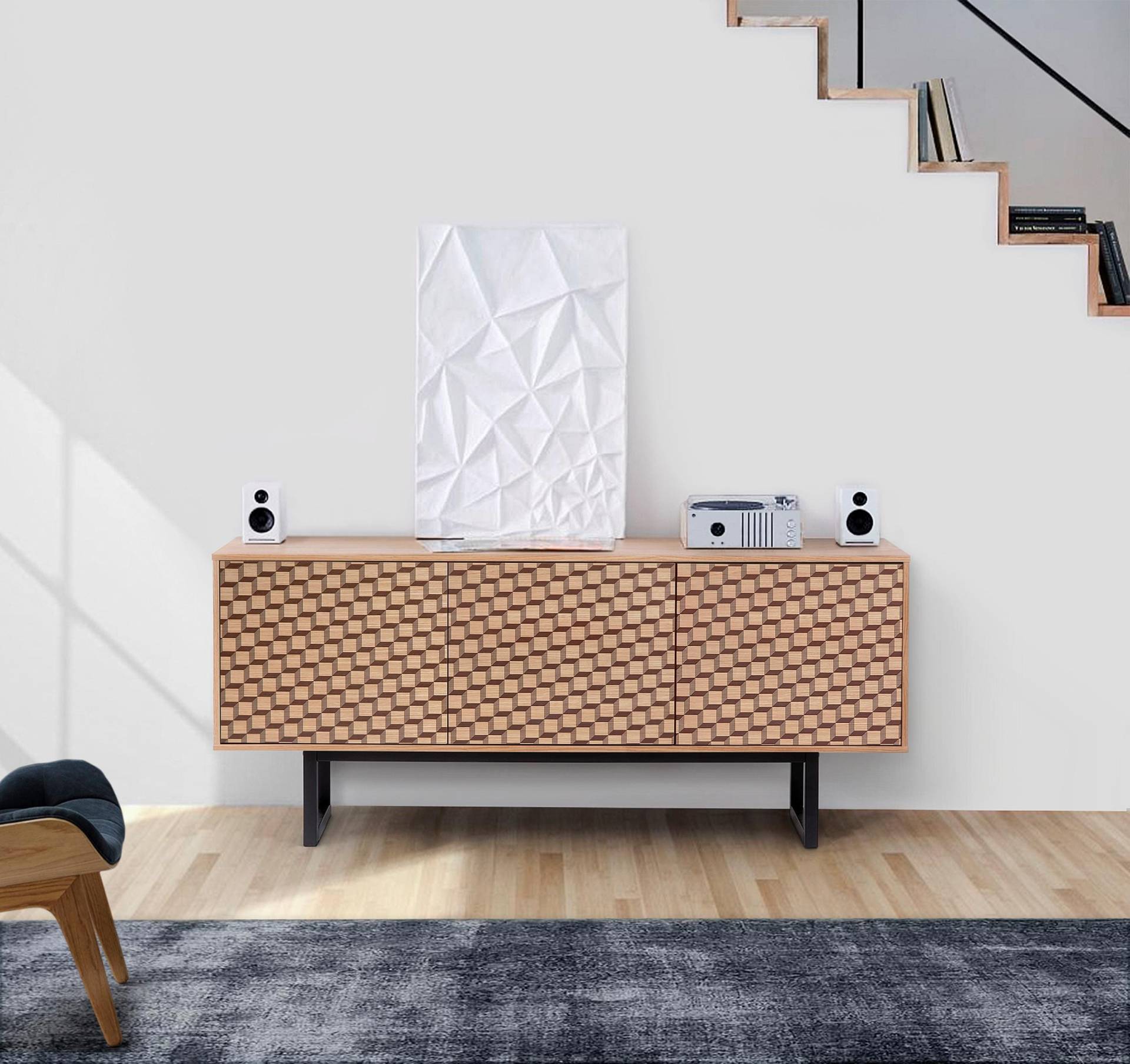 Woodman Sideboard »Millie«, Breite 175 cm, mit besonderem Print, mit Push-to open Funktion von Woodman