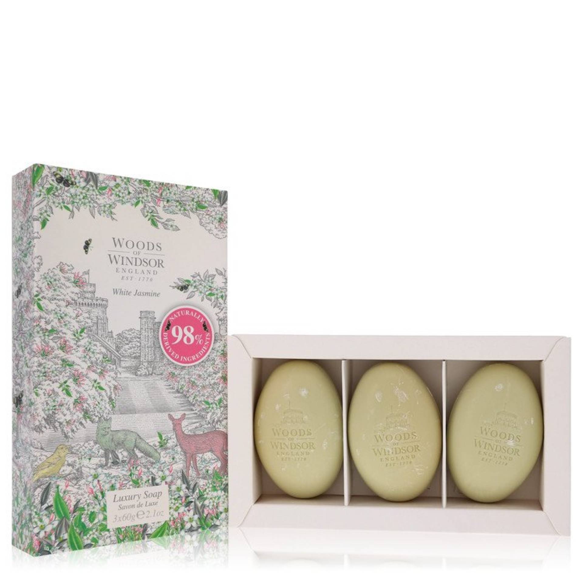 Woods of Windsor White Jasmine Three 62 ml Luxury Soaps 62 ml von Woods of Windsor