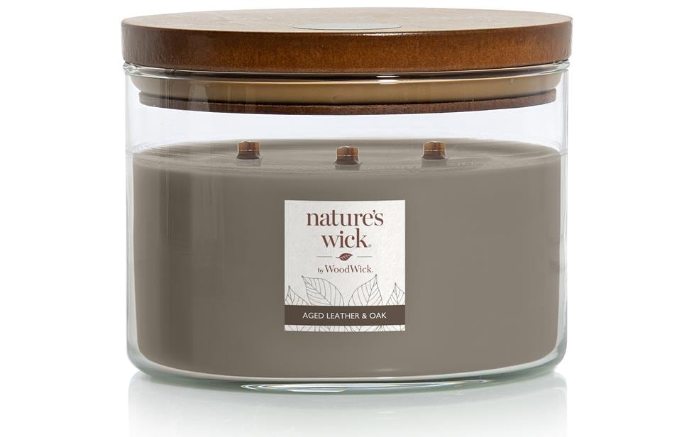 Woodwick Duftkerze »Natures Wick Aged Leather & Oak« von Woodwick