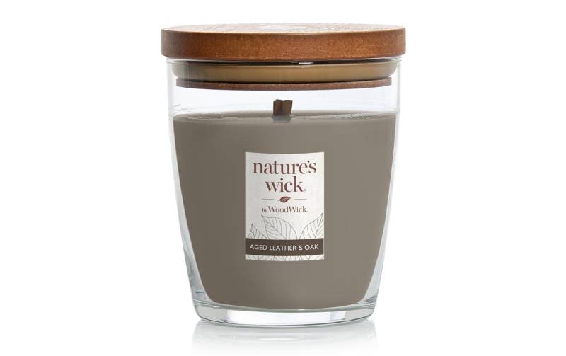 Woodwick Duftkerze »Natures Wick Aged Leather & Oak« von Woodwick