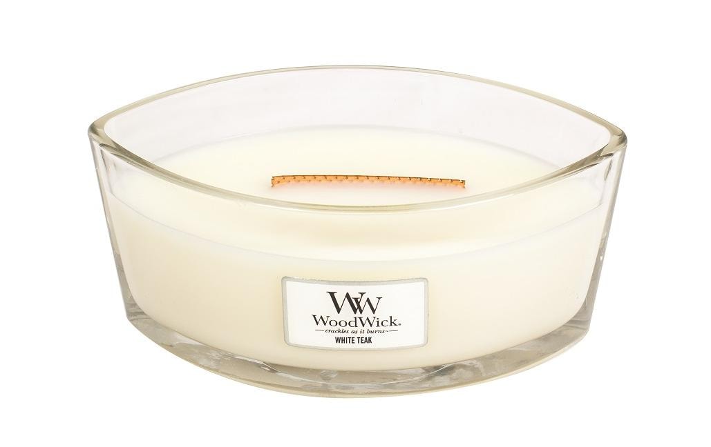 Woodwick Duftkerze »White Teak Ellipse« von Woodwick