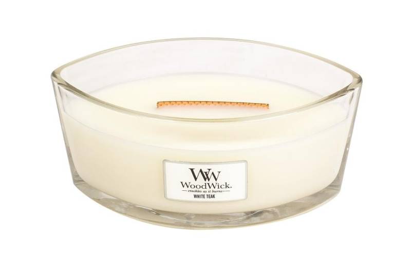 Woodwick Duftkerze »White Teak Ellipse« von Woodwick