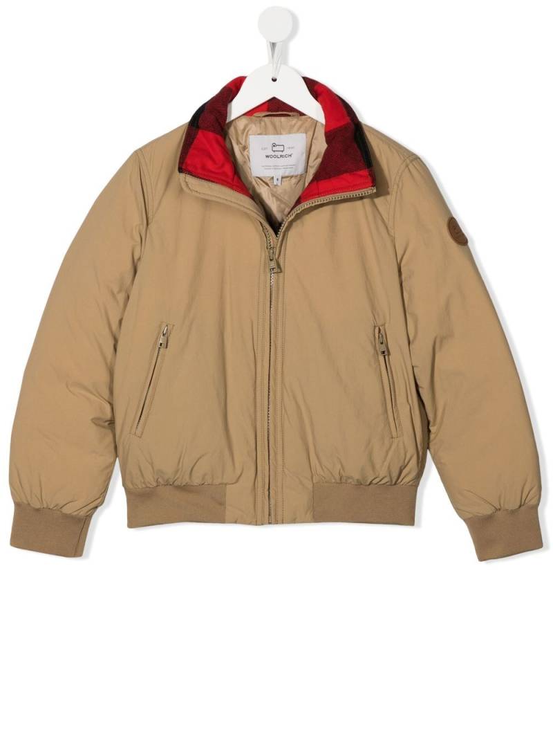 Woolrich Kids Bayman contrast-collar jacket - Neutrals von Woolrich Kids