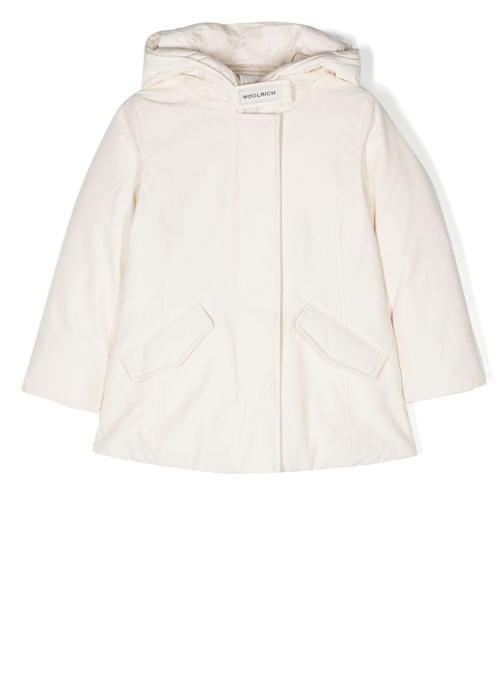 Woolrich Kids concealed-front hooded coat - Neutrals von Woolrich Kids