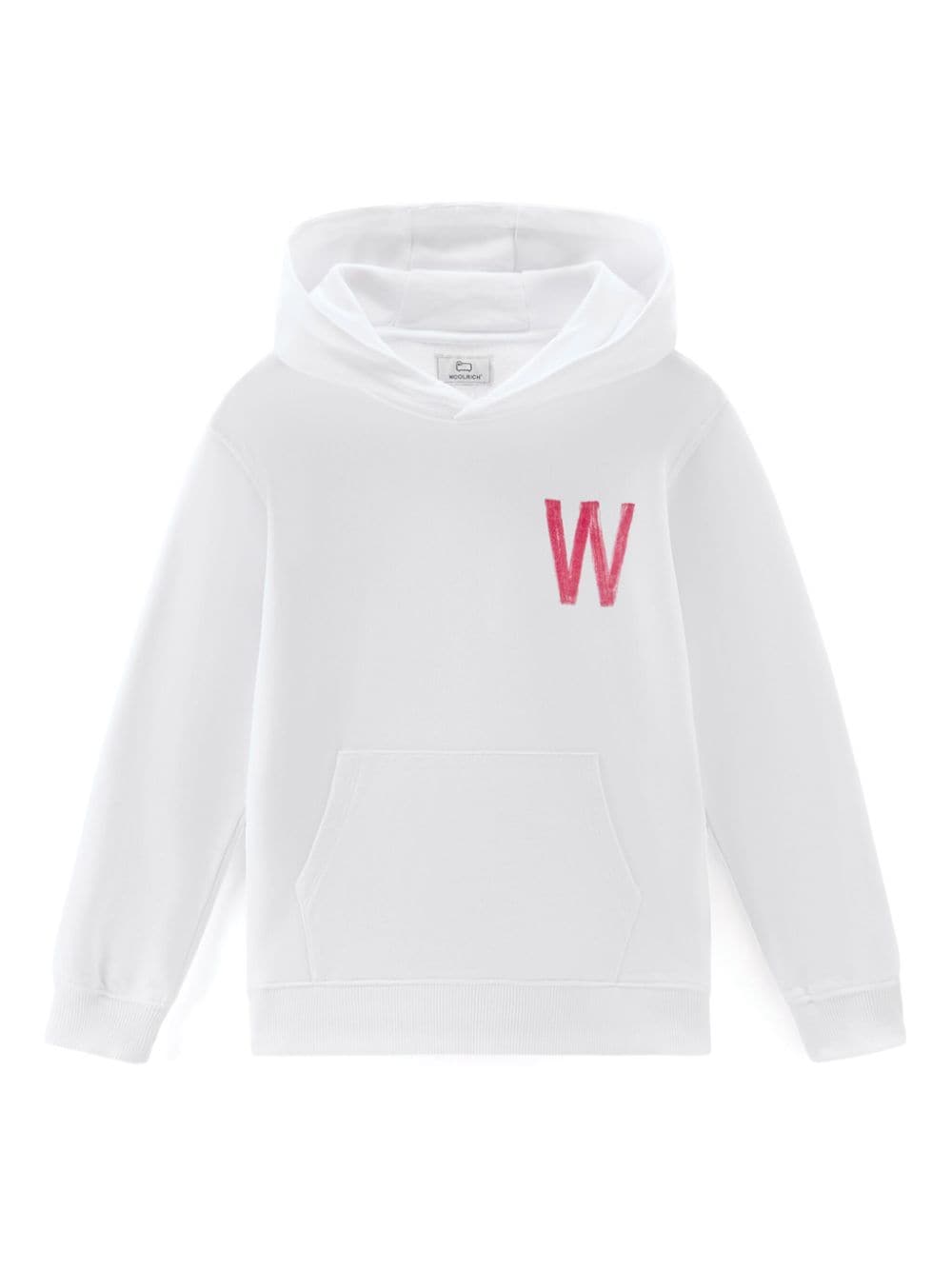 Woolrich Kids graphic-print cotton hoodie - White von Woolrich Kids