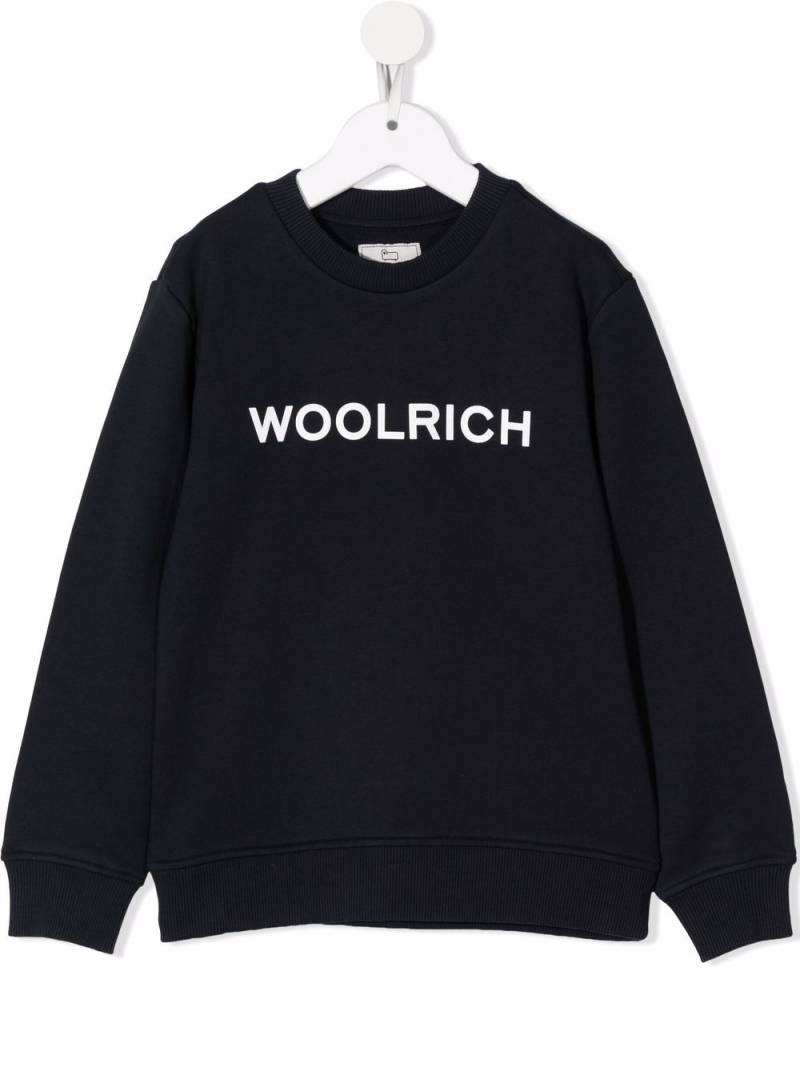 Woolrich Kids logo crewneck sweatshirt - Blue von Woolrich Kids