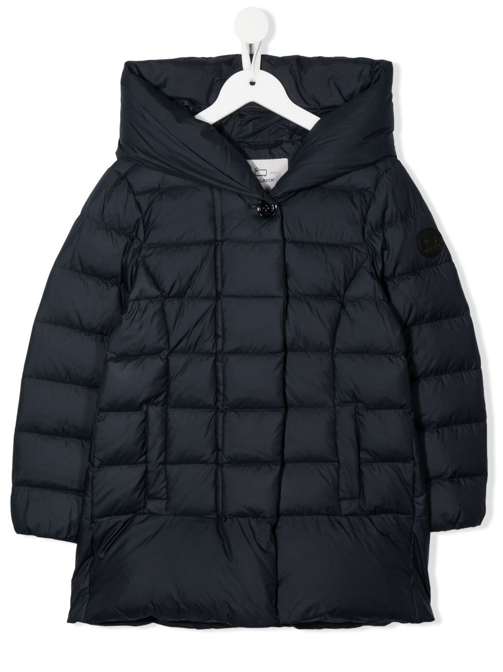 Woolrich Kids logo-patch padded coat - Blue von Woolrich Kids