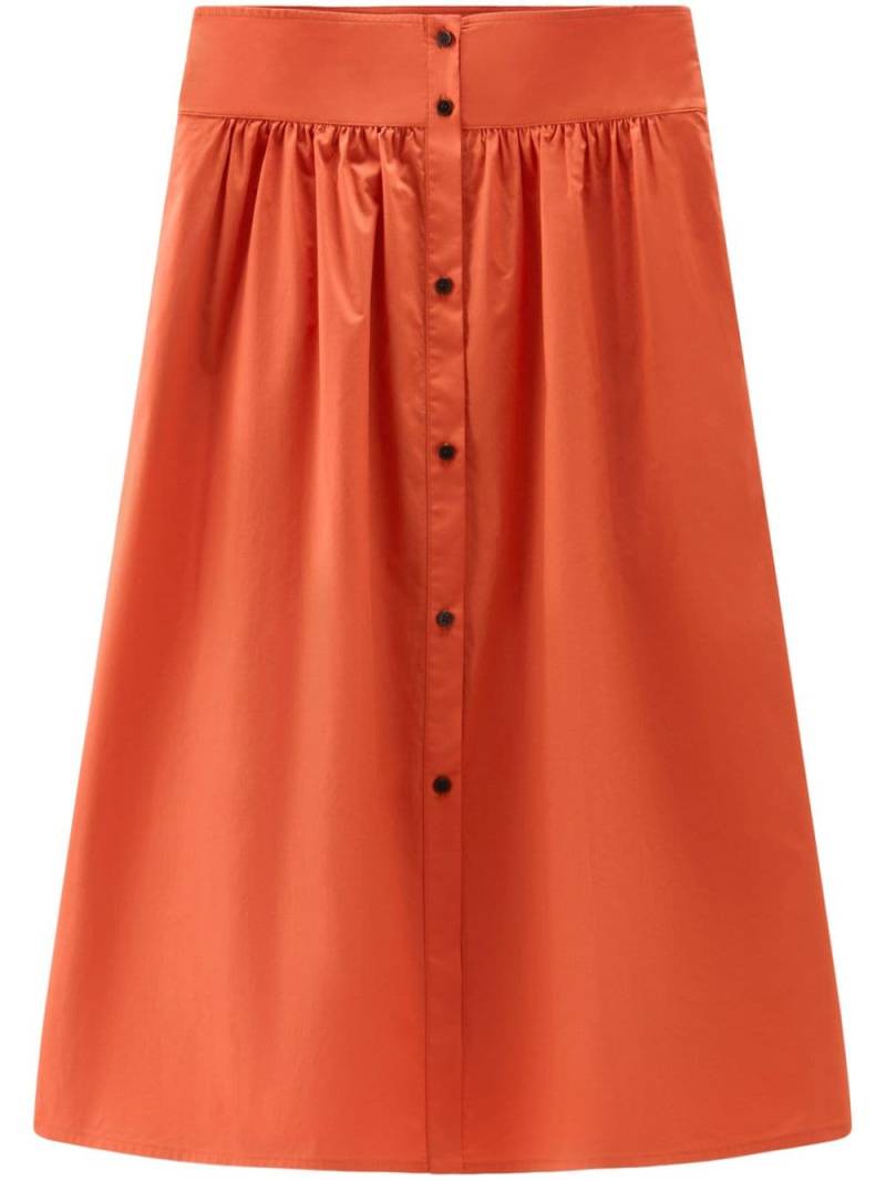 Woolrich A-line poplin midi skirt - Orange von Woolrich