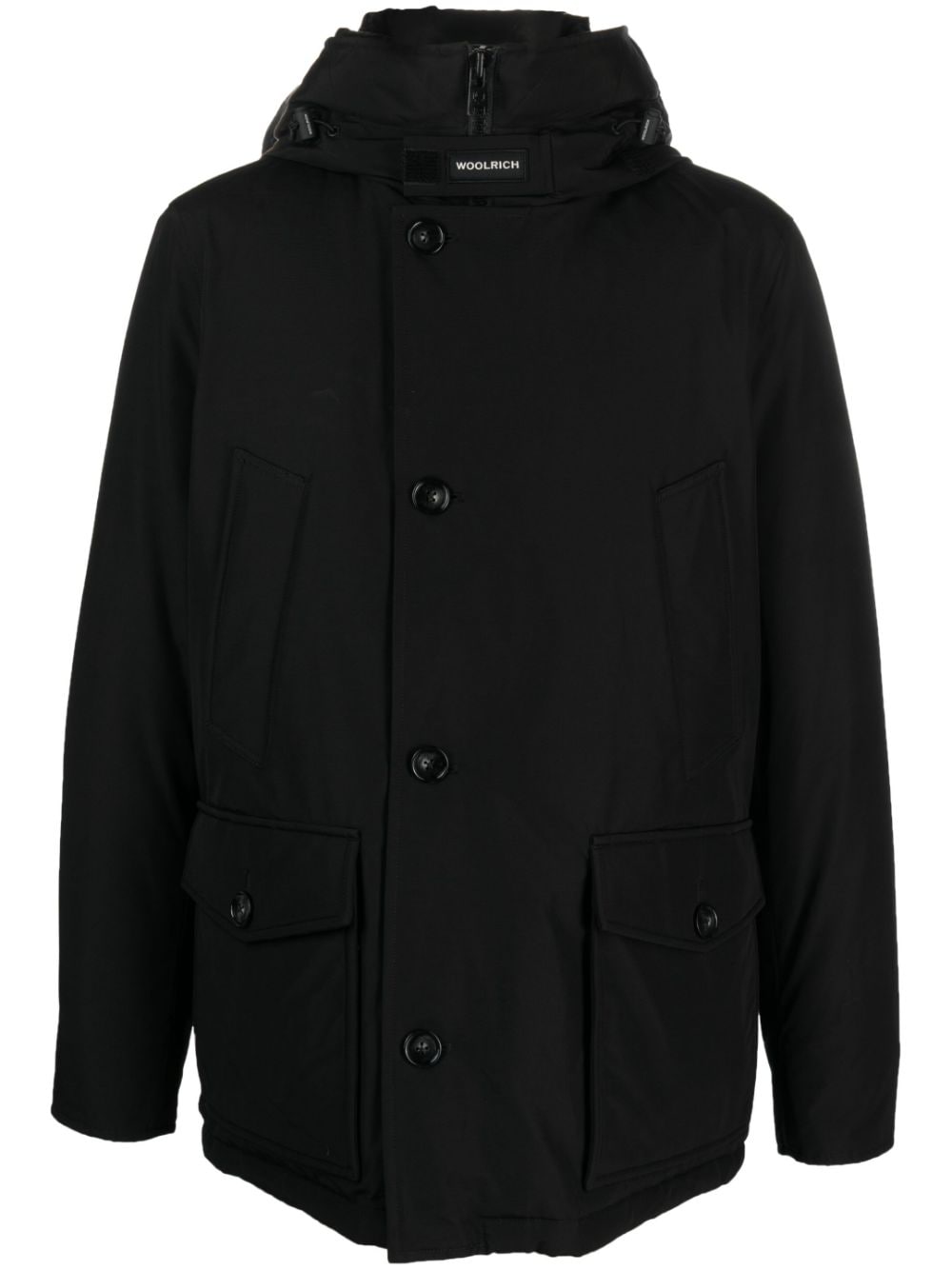 Woolrich Arctic button-up hooded down jacket - Black von Woolrich