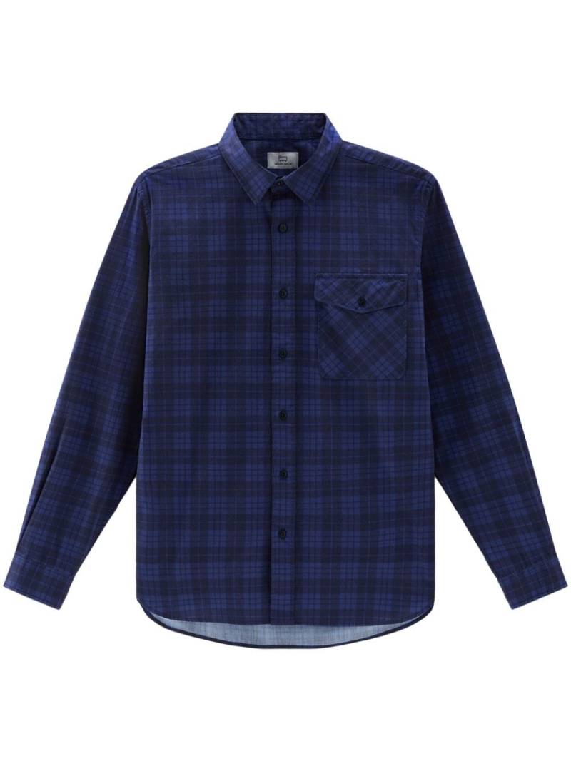 Woolrich Dobby checked shirt - Blue von Woolrich