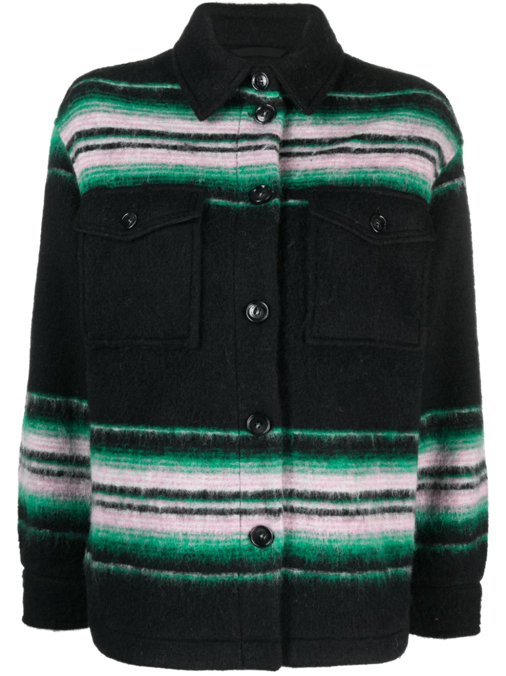 Woolrich Gentry striped shirt jacket - Black von Woolrich