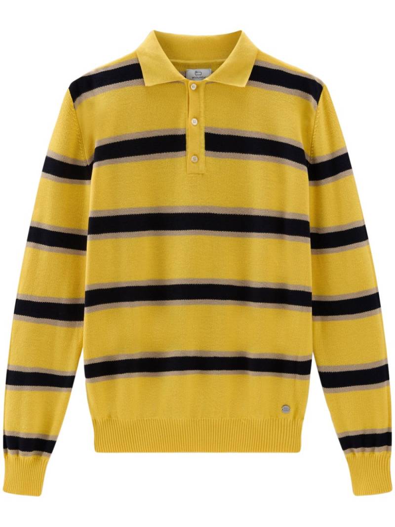 Woolrich Melton striped knitted polo shirt - Yellow von Woolrich