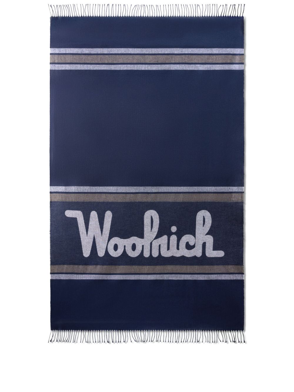 Woolrich Summer logo-jacquard throw (197cm x 100cm) - Blue von Woolrich