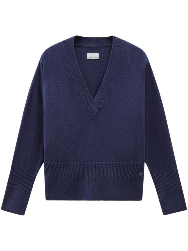 Woolrich V-neck cotton-cashmere jumper - Blue von Woolrich