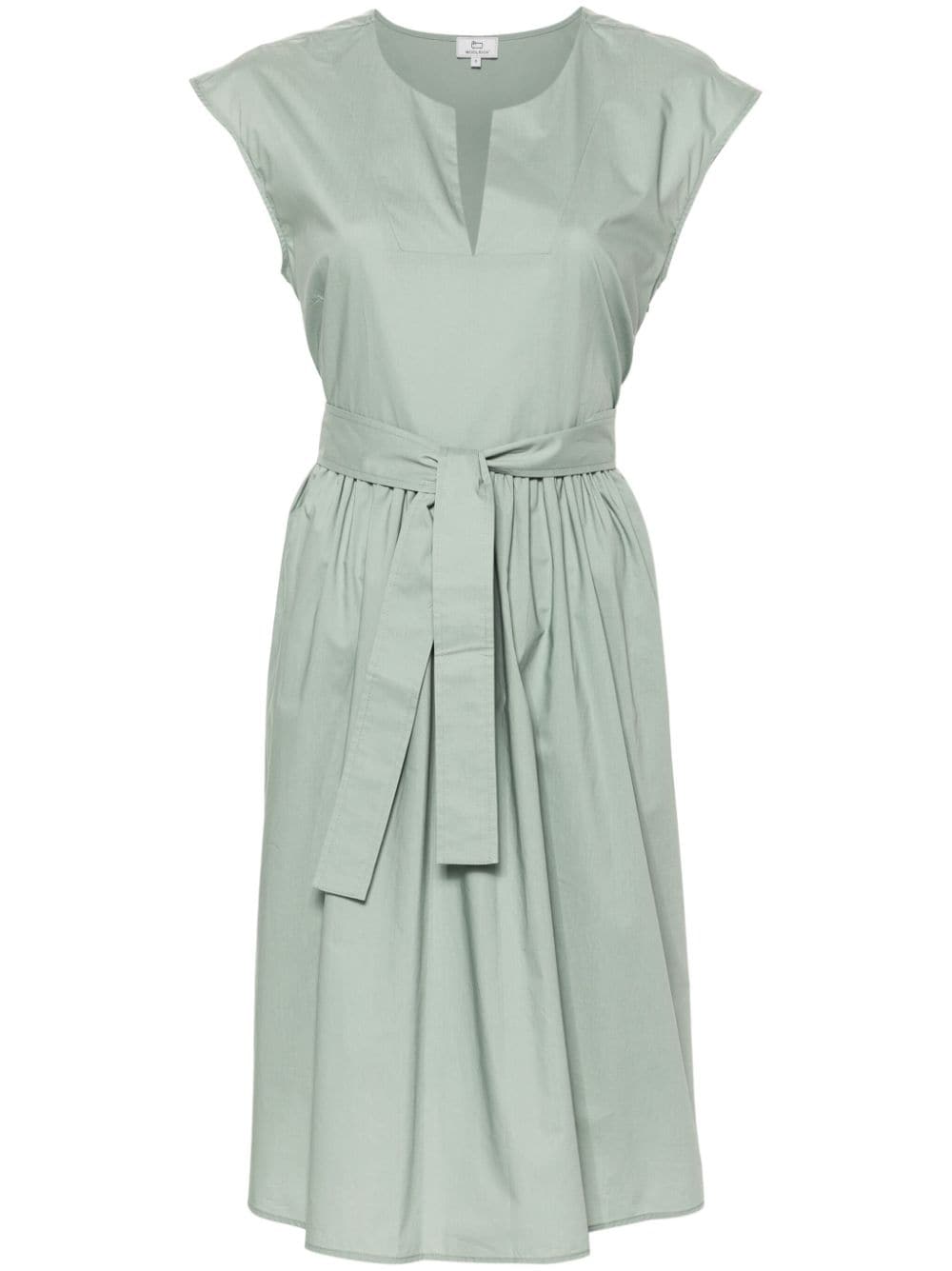 Woolrich belted cotton midi dress - Green von Woolrich