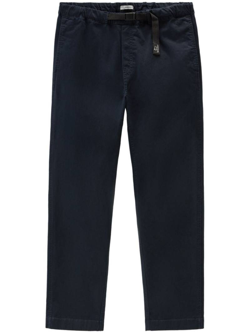 Woolrich belted straight-leg trousers - Blue von Woolrich