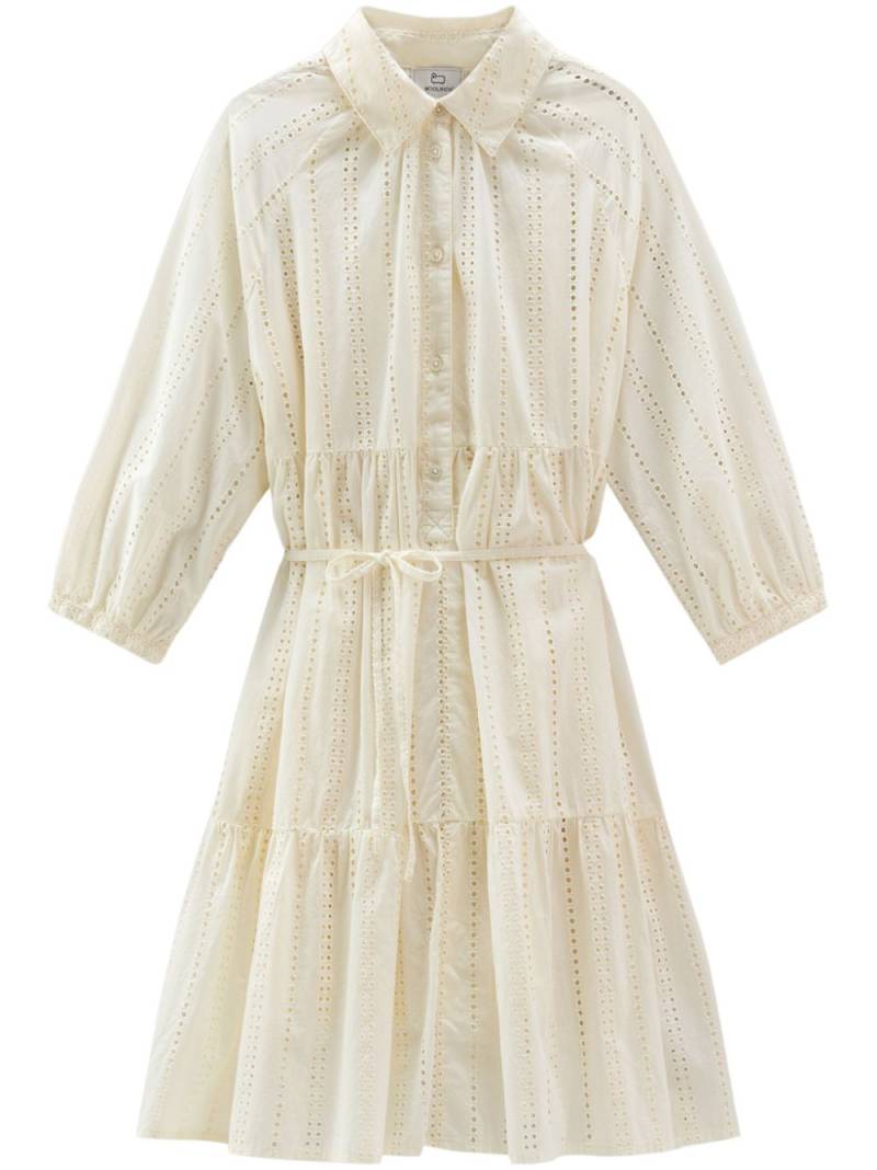 Woolrich broderie anglaise cotton shirtdress - Neutrals von Woolrich