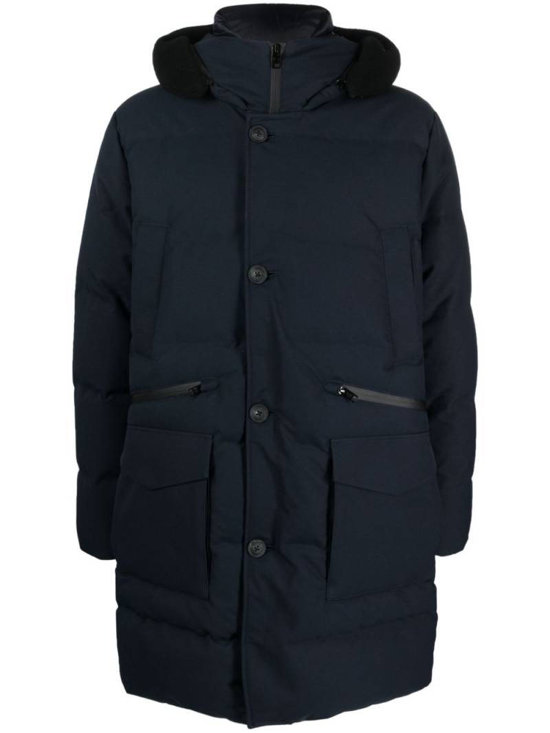 Woolrich button-fastening hooded padded coat - Blue von Woolrich