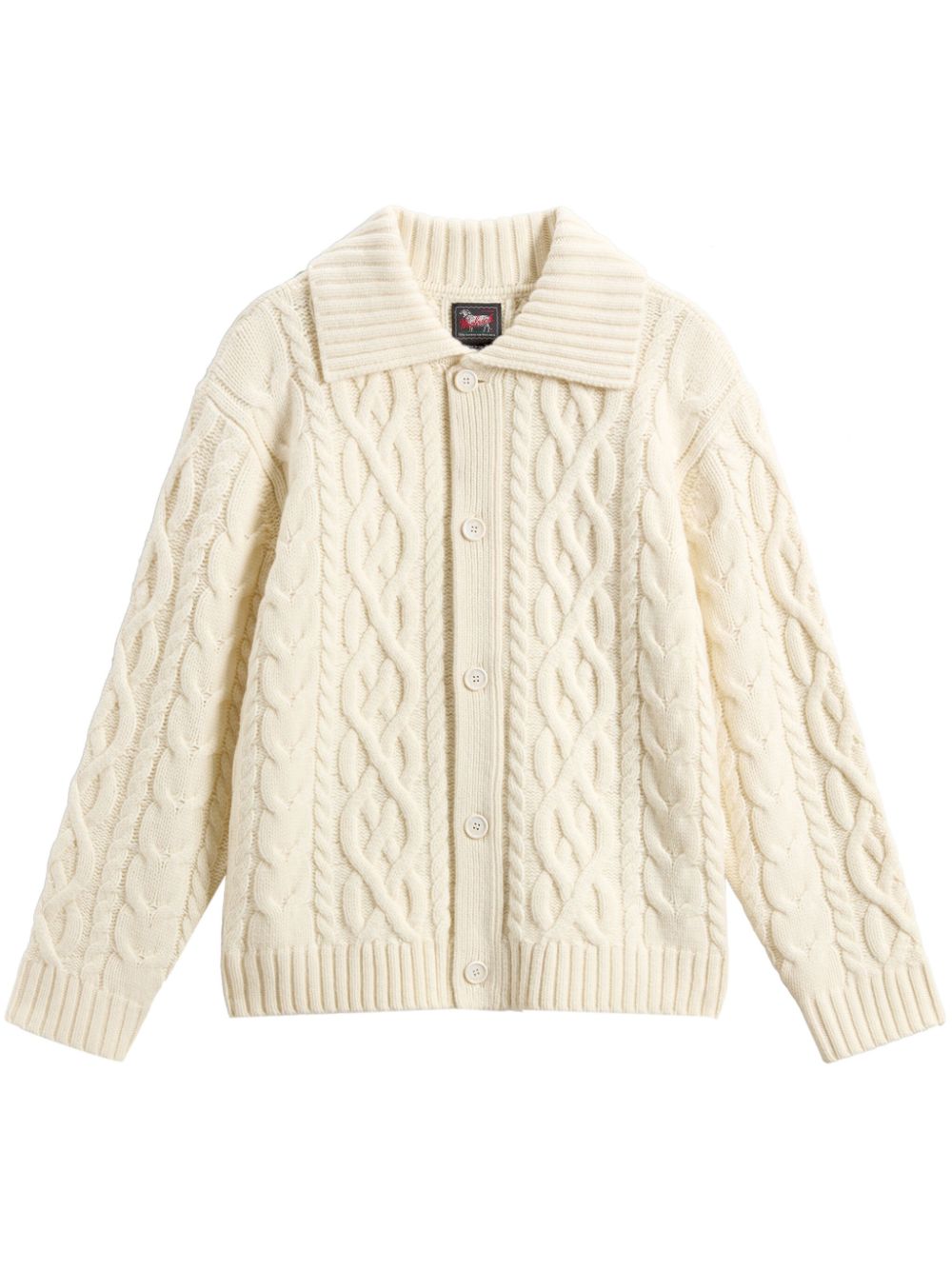 Woolrich cable-knit wool cardigan - Neutrals von Woolrich