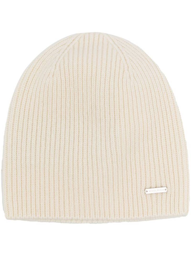 Woolrich cashmere ribbed beanie - Neutrals von Woolrich