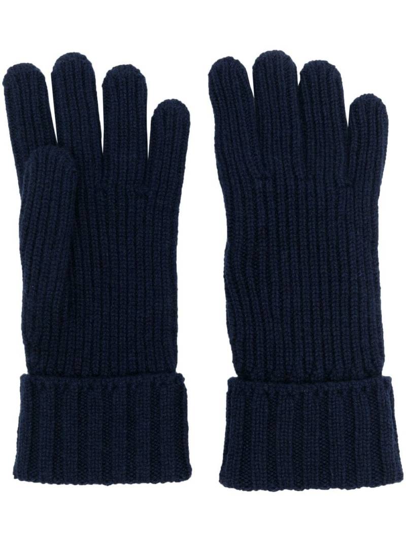 Woolrich cashmere ribbed gloves - Blue von Woolrich