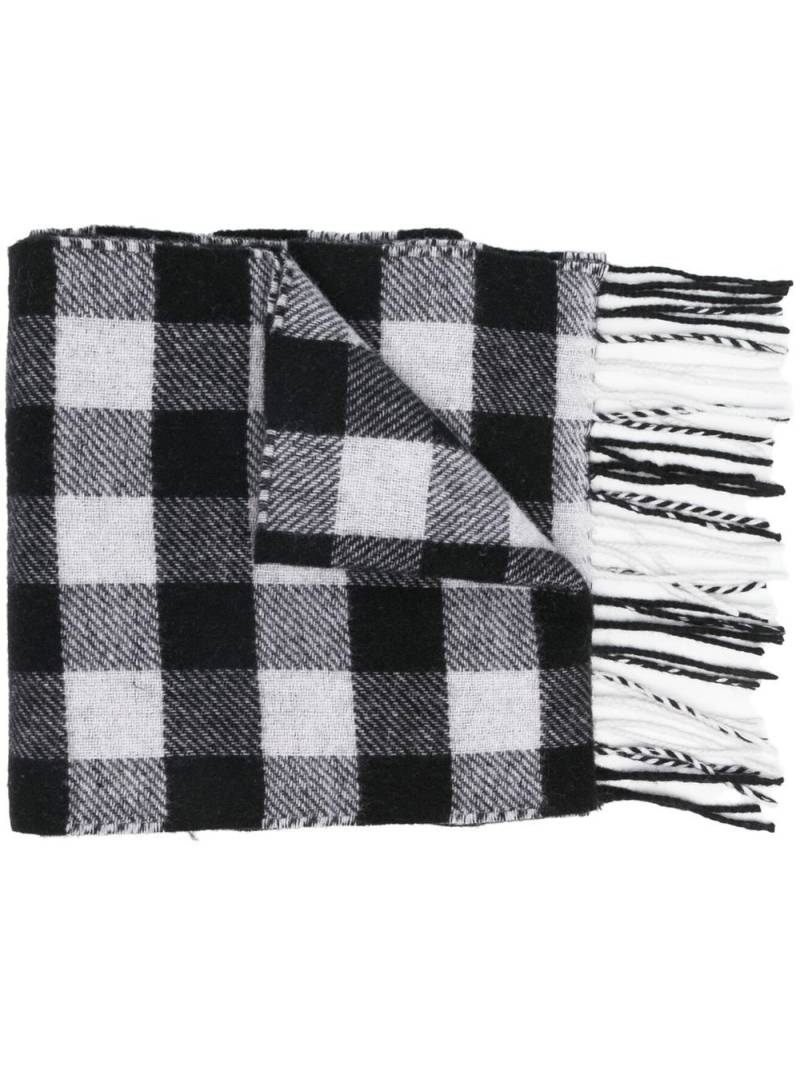 Woolrich check-pattern fringed-edge scarf - Black von Woolrich