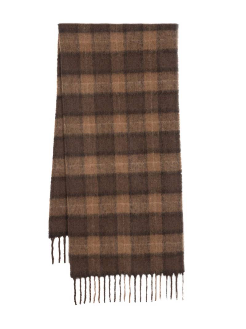 Woolrich check-pattern fringed-edge scarf - Brown von Woolrich