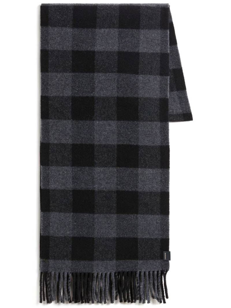 Woolrich check-pattern fringed edge scarf - Grey von Woolrich