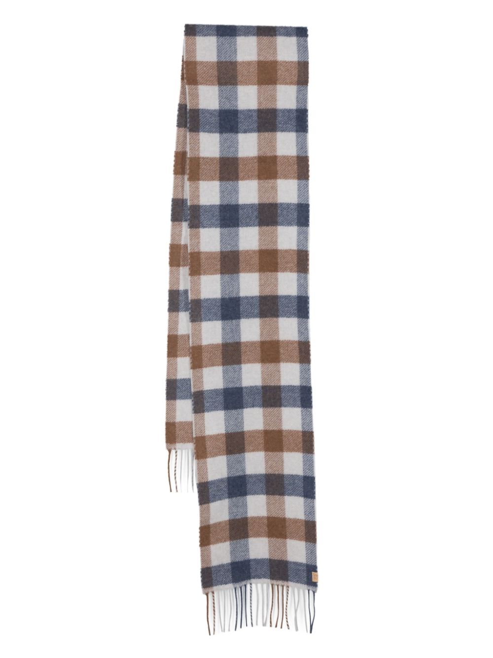 Woolrich check-pattern wool blend scarf - Blue von Woolrich