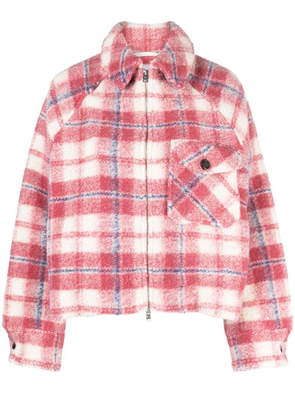 Woolrich check-print zip-up jacket - Pink von Woolrich