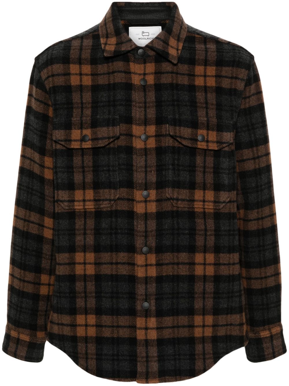 Woolrich checked cotton-blend shirt jacket - Brown von Woolrich