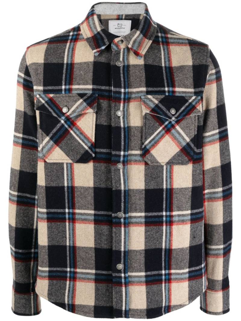 Woolrich checked long-sleeved shirt - Neutrals von Woolrich