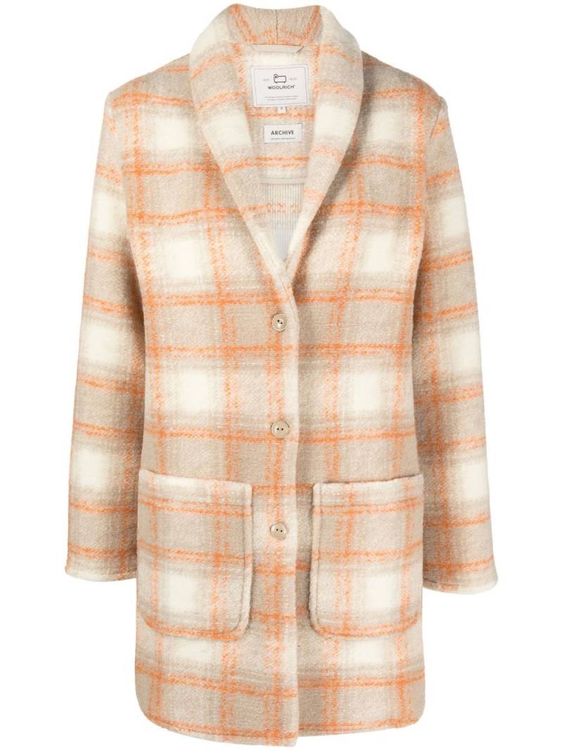 Woolrich checked single-breasted coat - Neutrals von Woolrich