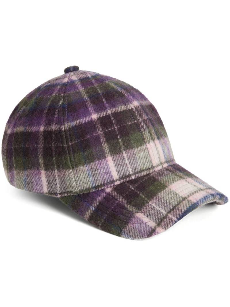 Woolrich checkered wool baseball cap - Purple von Woolrich