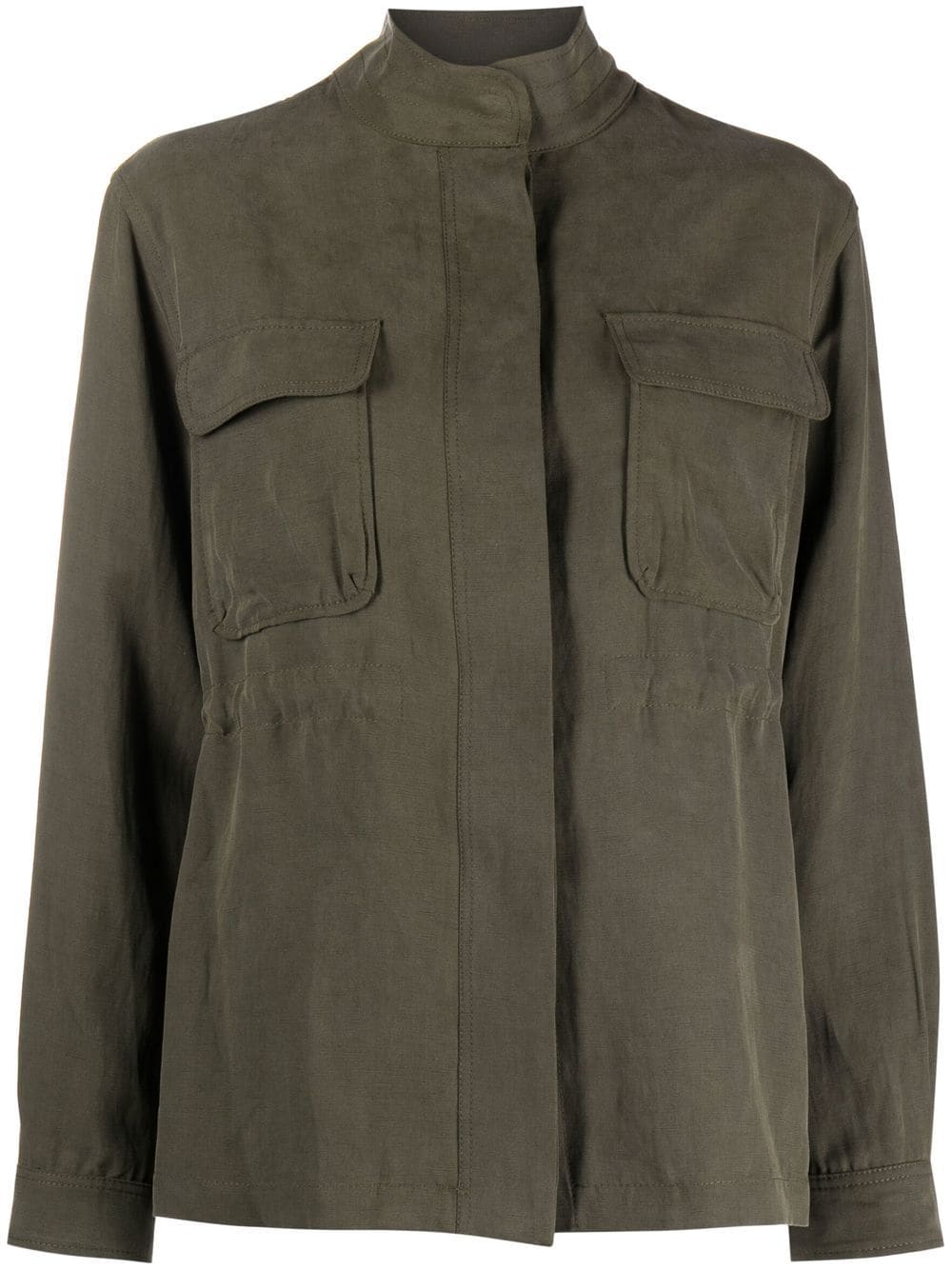 Woolrich concealed-fastening fitted jacket - Green von Woolrich