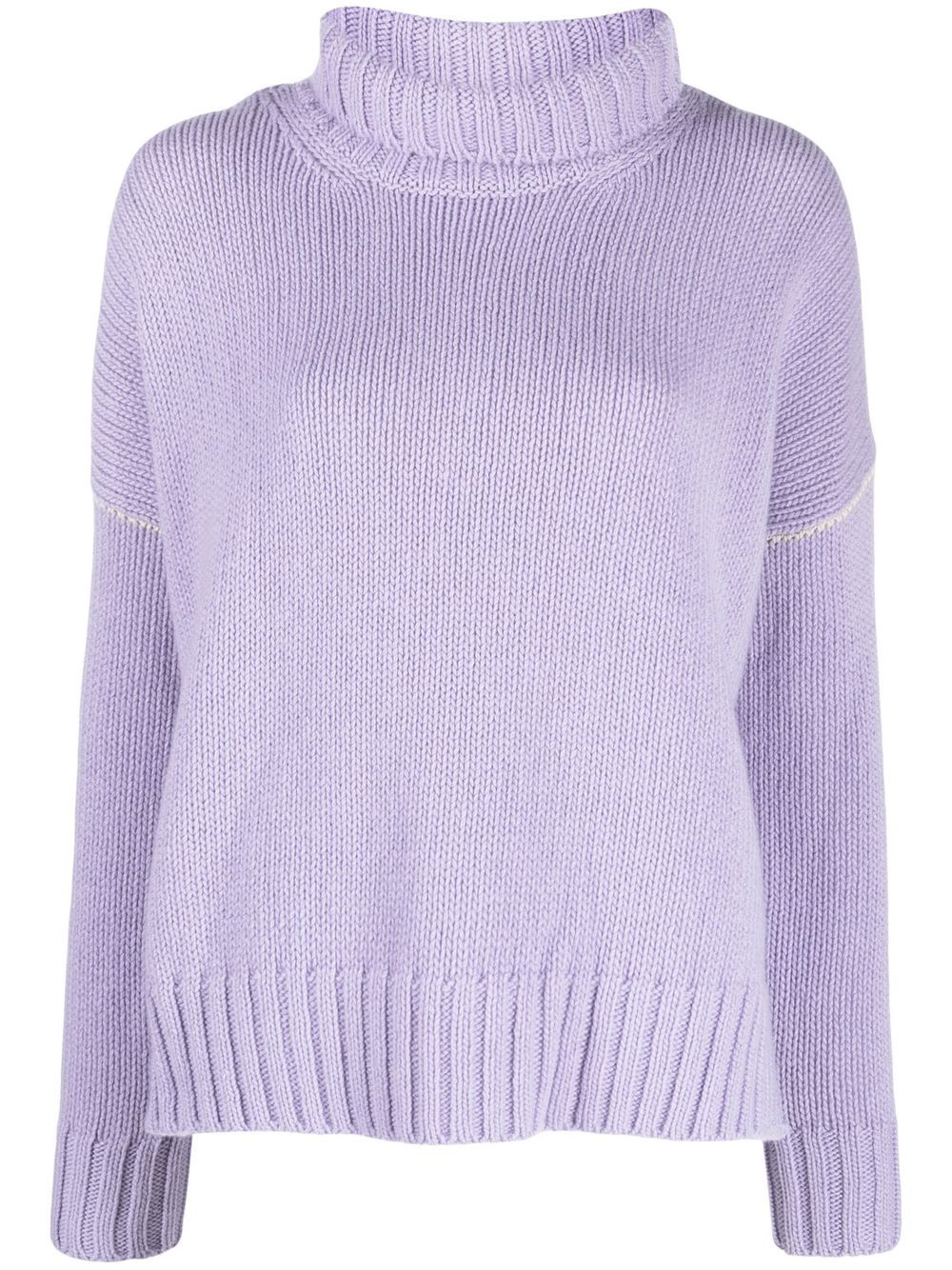 Woolrich contrast-trim roll-neck jumper - Purple von Woolrich