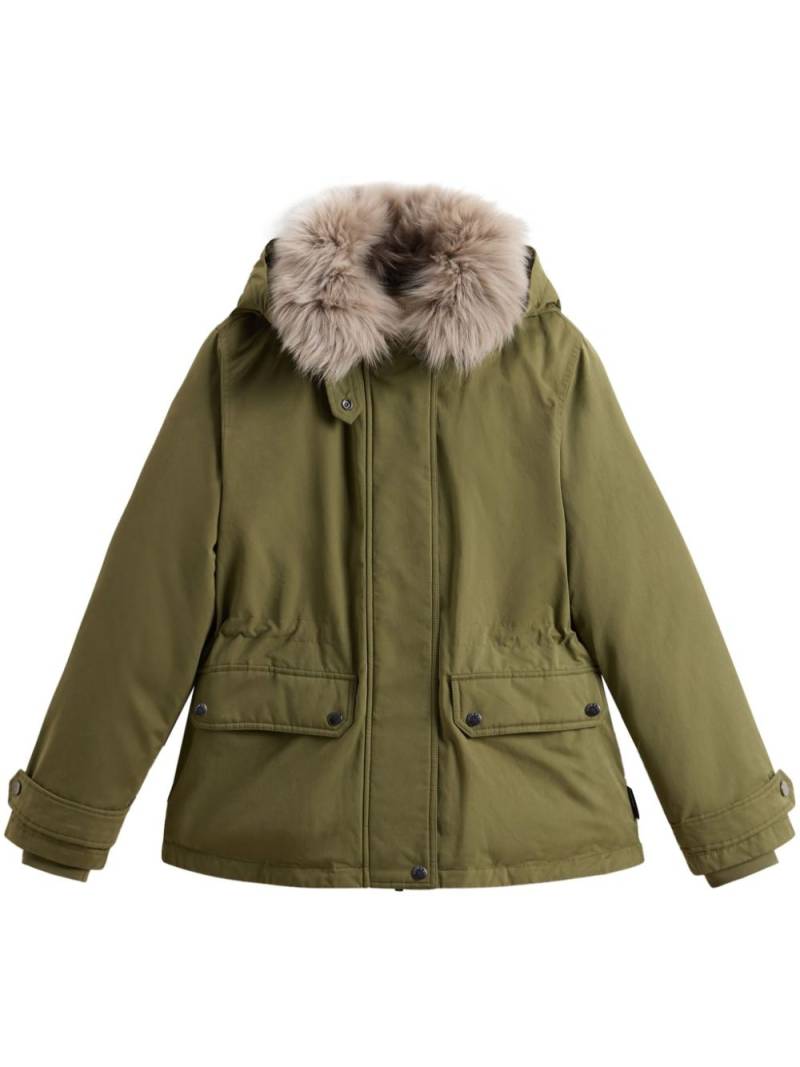 Woolrich detachable-hood down jacket - Green von Woolrich