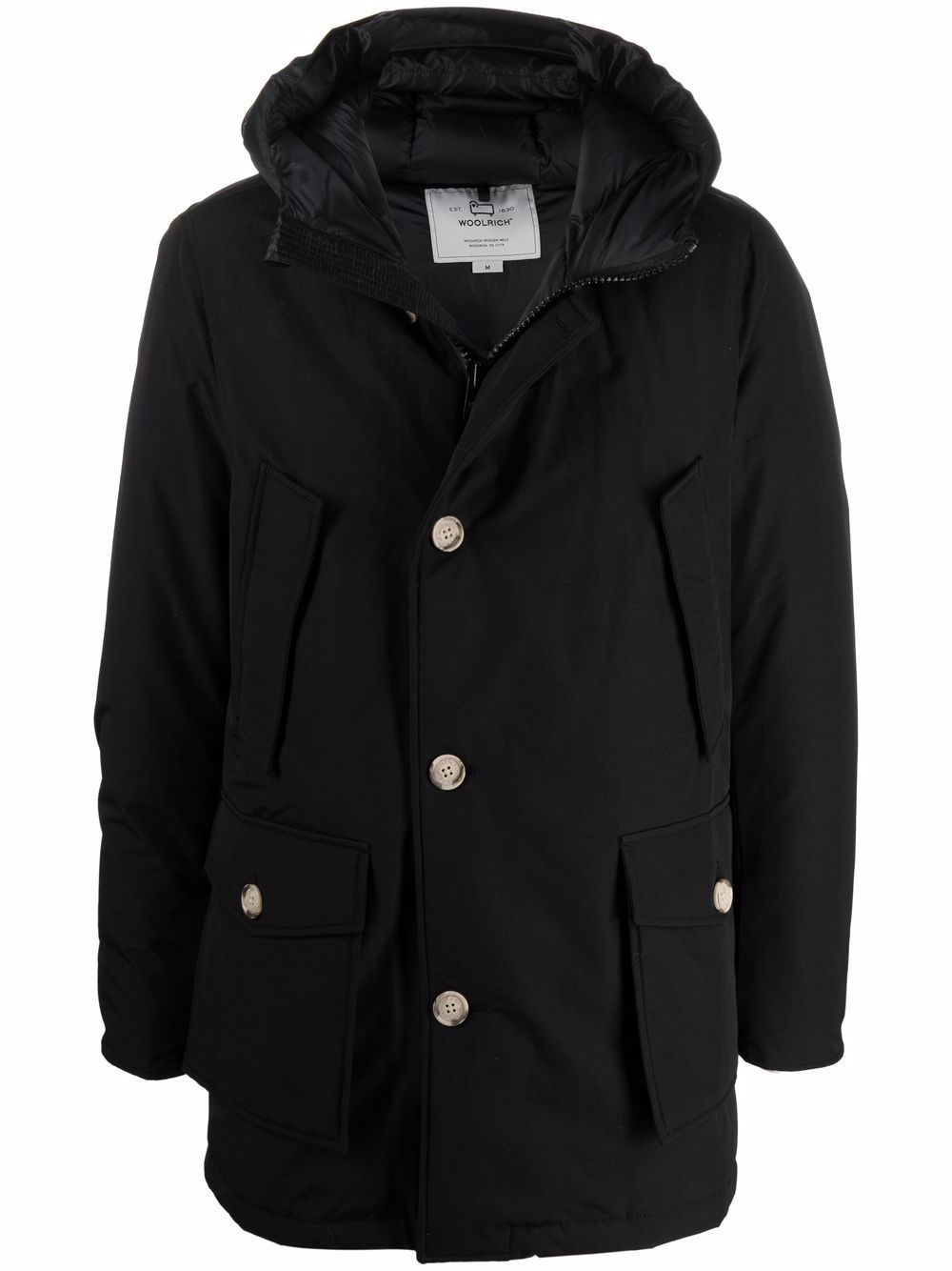 Woolrich down-feather hooded coat - Black von Woolrich