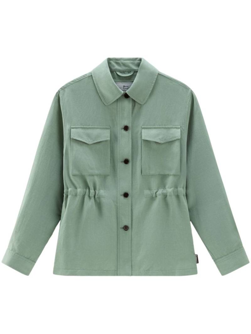 Woolrich elasticated-waistband buttoned shirt - Green von Woolrich