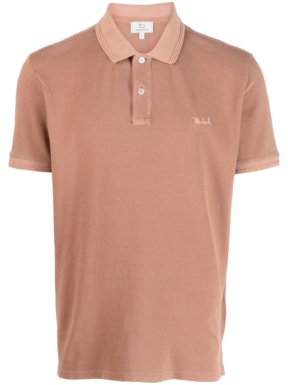 Woolrich embrodiered-logo short-sleeved polo shirt - Brown von Woolrich