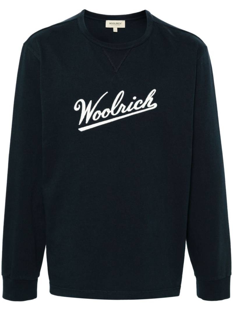 Woolrich embroidered-logo cotton T-shirt - Blue von Woolrich