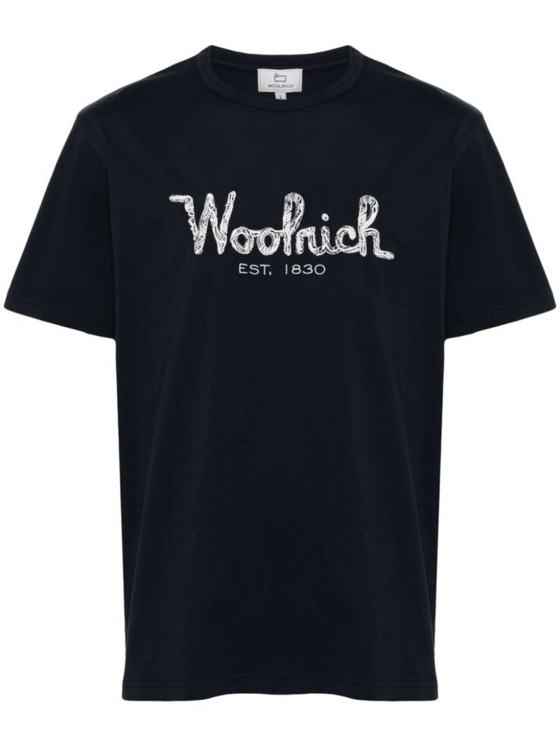 Woolrich embroidered-logo cotton T-shirt - Blue von Woolrich