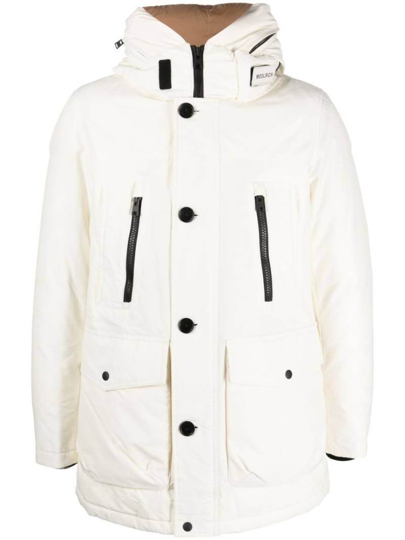 Woolrich logo-print hooded coat - White von Woolrich