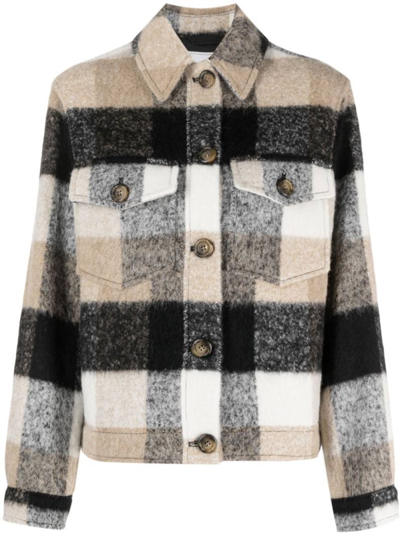 Woolrich fringed checked shirt jacket - Black von Woolrich