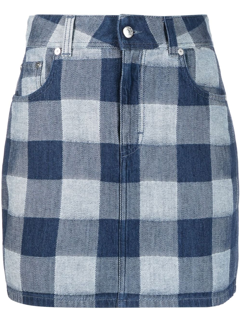 Woolrich gingham-check short denim skirt - Blue von Woolrich