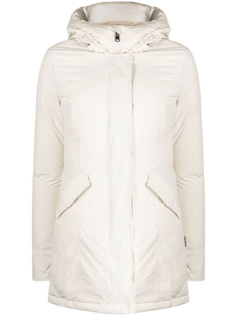 Woolrich hooded duck feather coat - White von Woolrich