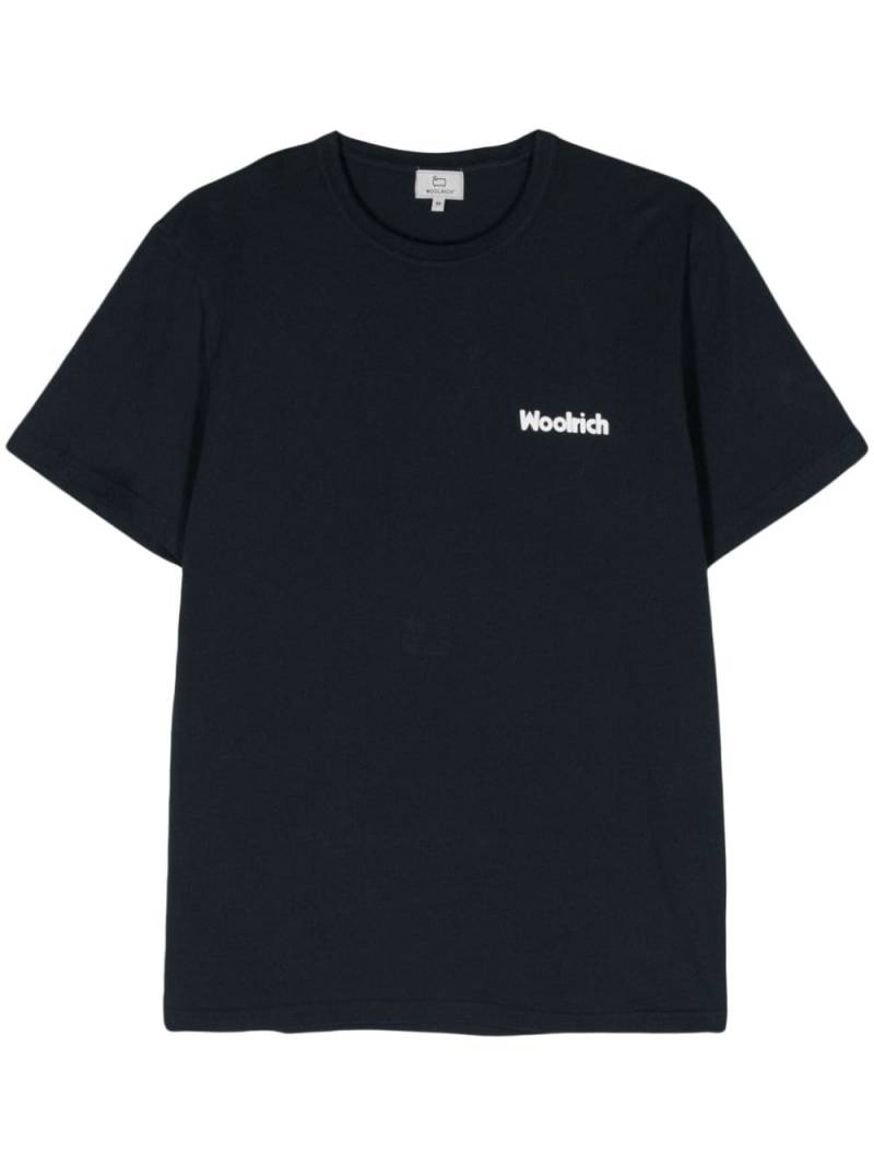 Woolrich logo-appliqué cotton T-shirt - Blue von Woolrich