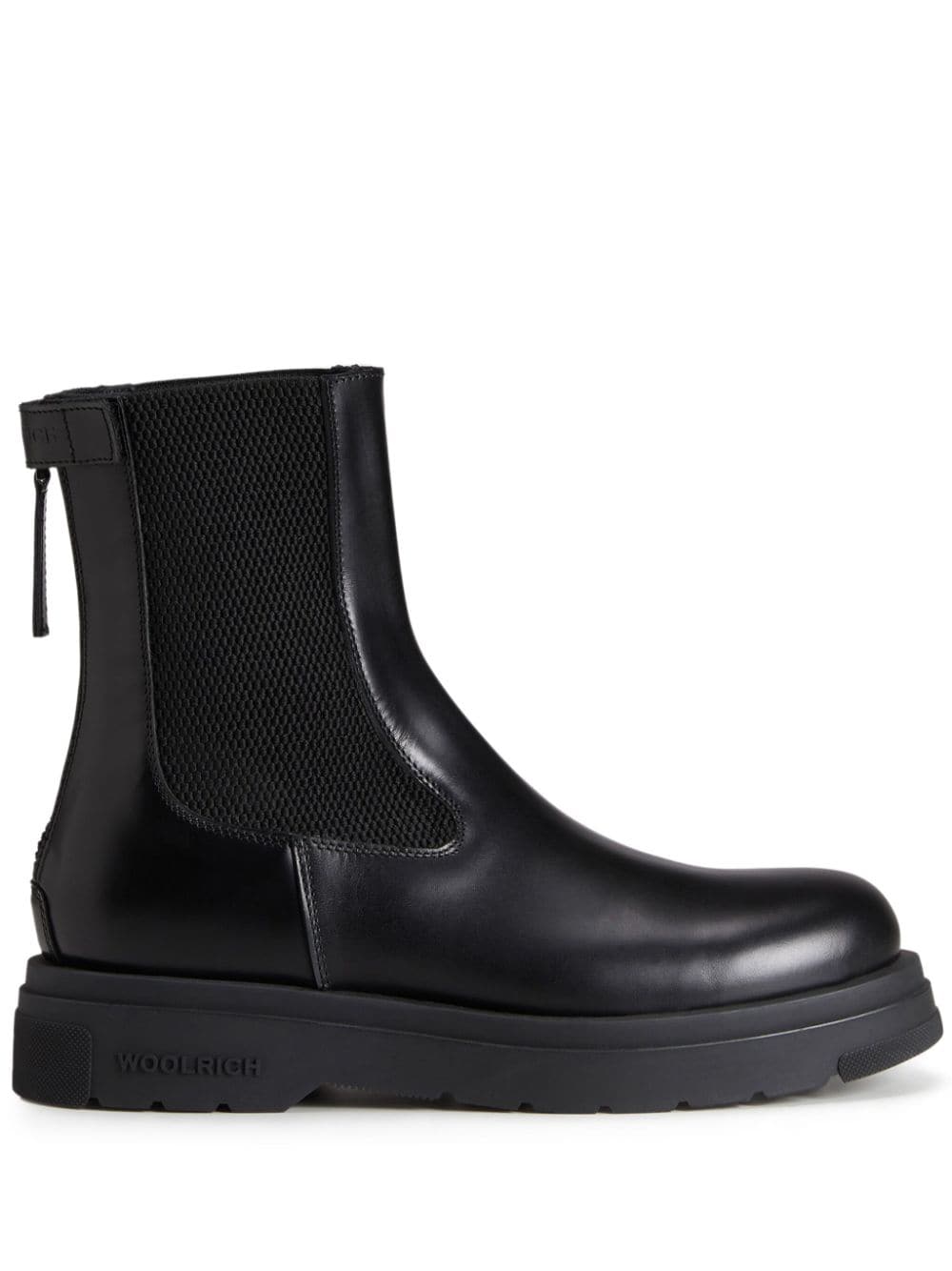 Woolrich logo-embossed leather chelsea boots - Black von Woolrich